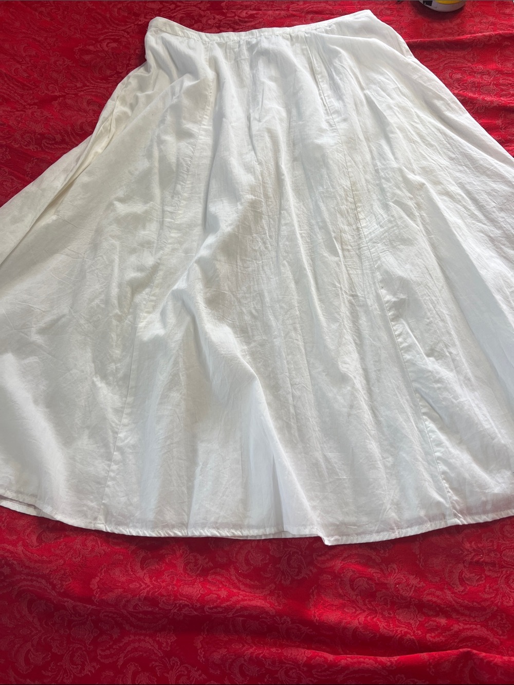 Dana Buchman White A-Line Midi Skirt Women’s Size 10 Cotton Lined Side Zip - Picture 6 of 9